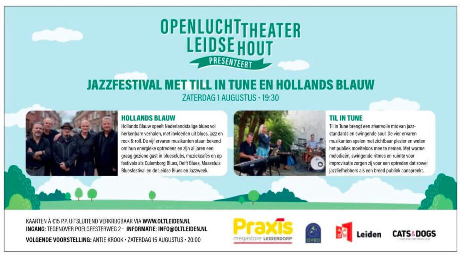 Flyer van Openluchttheater Leidse Hout met Til in Tune